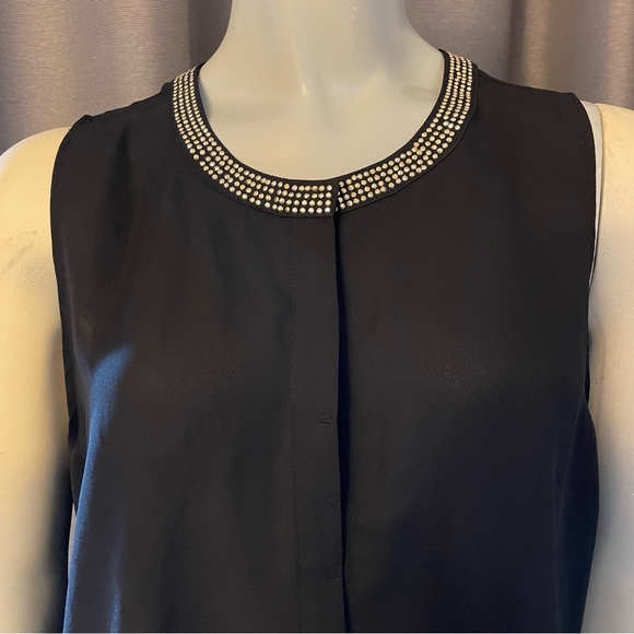 RACHEL Rachel Roy black top with studded collar design in GUC. Size M - Picture 2 of 11